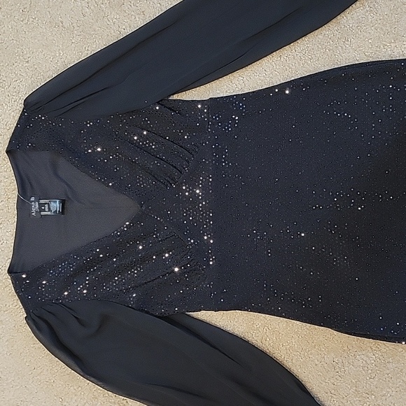 Alexa B Elegant Black Sequin Dress - Picture 3 of 4